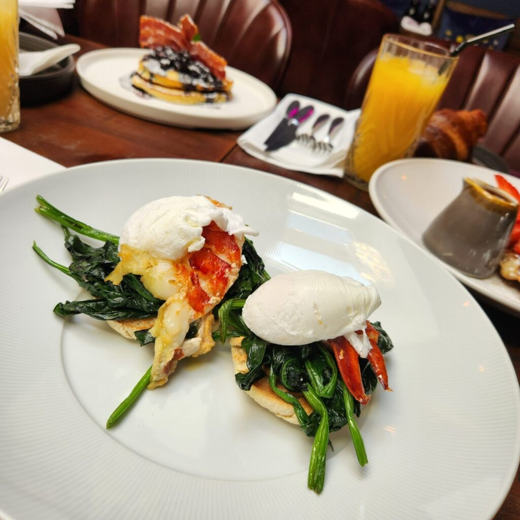Eggs Benedict plated